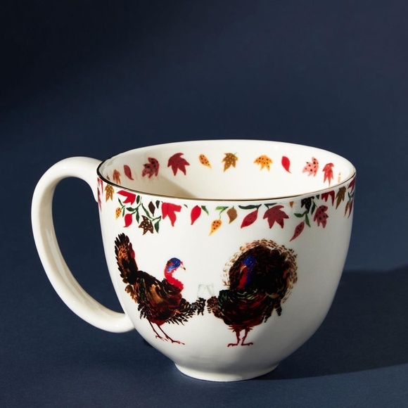 Anthropologie Inslee Farriss Autumn's  Bounty Turkey Mug - Picture 3 of 4